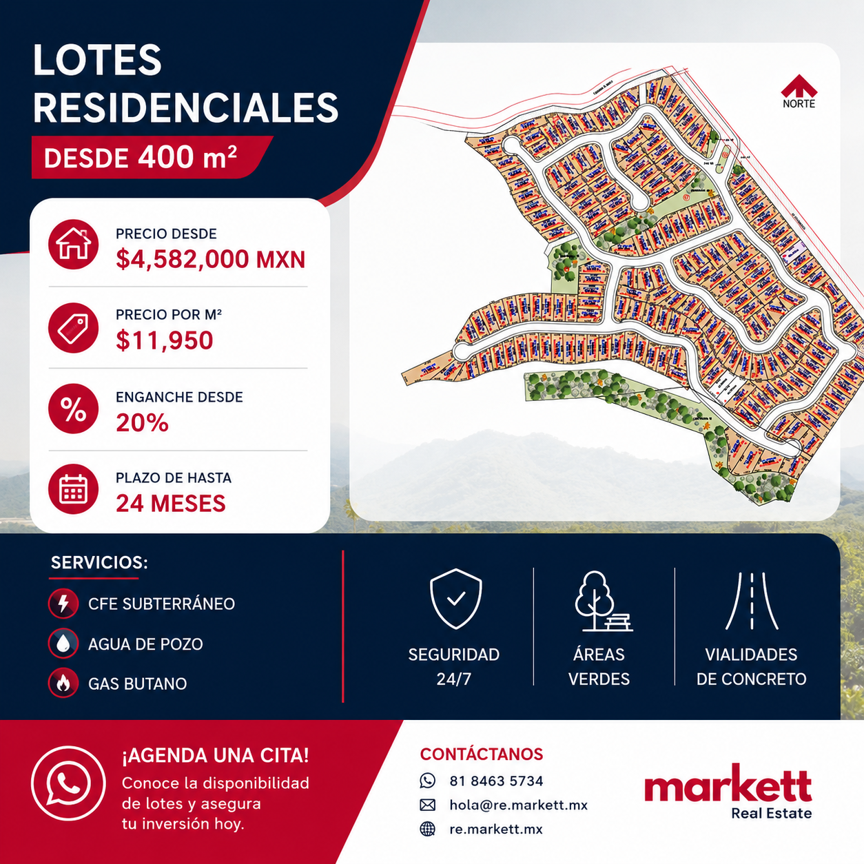 Lotes residenciales de gran tamaño
