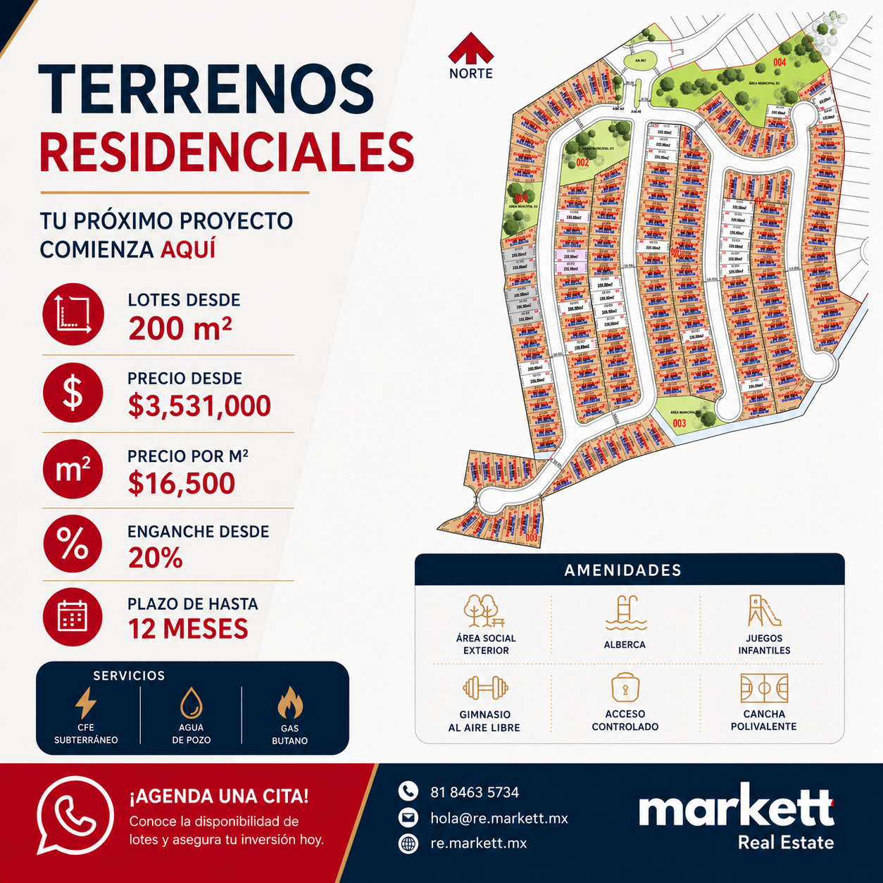Terrenos con amenidades tipo club